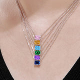 ZFSILVER 925 Silver High 8A Zircon Necklace Women Party Wedding Jewelry