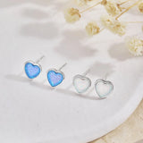 S925 Silver Opal Aobao Heart Earring Women Wedding Jewelry