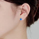 S925 Silver Opal Aobao Heart Earring Women Wedding Jewelry
