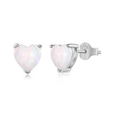 S925 Silver Opal Aobao Heart Earring Women Wedding Jewelry