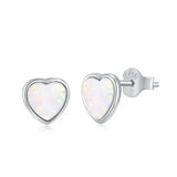 S925 Silver Opal Aobao Heart Earring Women Wedding Jewelry