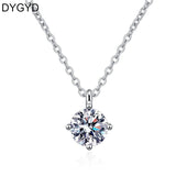 1CT 2CT 3Ct Moissanite Necklace S925 Sterling Silver Wedding Jewelry