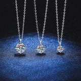 1CT 2CT 3Ct Moissanite Necklace S925 Sterling Silver Wedding Jewelry