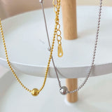 925 Sterling Silver Women Bead Necklace Irregular Splicing