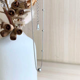 925 Sterling Silver Women Bead Necklace Irregular Splicing