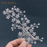 Bride Hairpins Tiaras Wedding Heapdiece Jewelry Women Hair Comb Clips