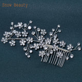 Bride Hairpins Tiaras Wedding Heapdiece Jewelry Women Hair Comb Clips