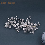 Bride Hairpins Tiaras Wedding Heapdiece Jewelry Women Hair Comb Clips