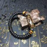 DZI Men & Women's Bracelet 9mm Coconut Shell & 10mm Tiger Eye Stone Jewelry