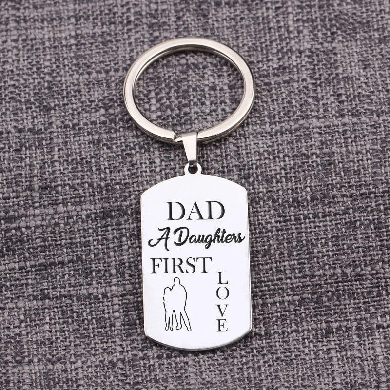 Dad & Daughter Stainless Keychain - Father Gift Keepsake