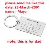 Dad Father Keychain from Daughter Fathers Birthday Gift for Daddy