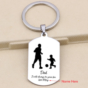 Football Dad Fan Love Keychain Personalized Gift