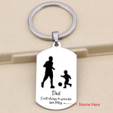 Football Dad Fan Love Keychain Personalized Gift