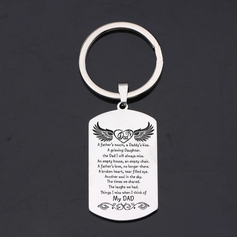 Dad Memorial Gift Stainless Steel Keychain Well-made