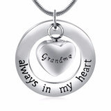 Family In My Heart Cremation Urn Keepsake Pendant Necklace