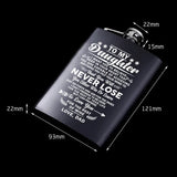 Dad To Daughter Hip Flask Alcohol Bottle Funnel Whiskey Vodka Stainless Steel