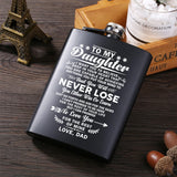 Dad To Daughter Hip Flask Alcohol Bottle Funnel Whiskey Vodka Stainless Steel