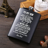 Dad To My Son 6oz Hip Flask Laser Engraved