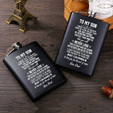Dad To My Son 6oz Hip Flask Laser Engraved