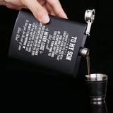 Dad To My Son 6oz Hip Flask Laser Engraved