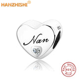 925 Silver Heart Beads Charm for Bracelet Necklace Gift