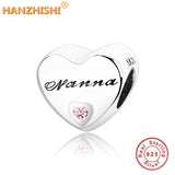 925 Silver Heart Beads Charm for Bracelet Necklace Gift