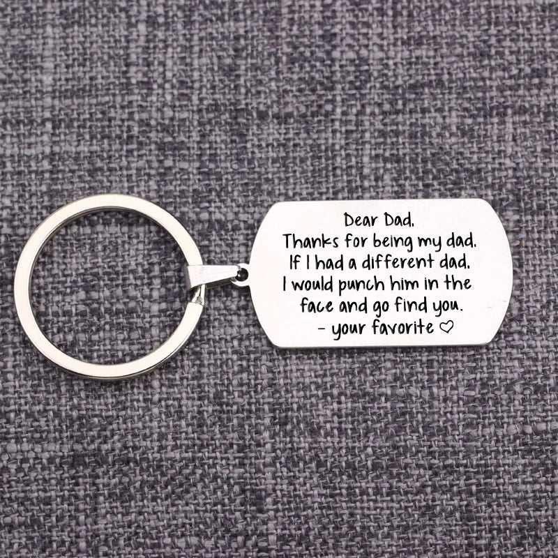 Daddy Keychain Jewelry Gift from Daughter Son Family Keyring Charm Key Tag