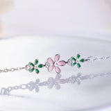 925 Sterling Silver Daisy Flower Charm Bracelet for Women