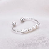 Daifuni 925 Sterling Silver Anti Pearl Rings For Women