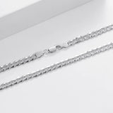 S925 Silver 5MM Cuban Chain Necklace Woman Singer Hip-Hop Style