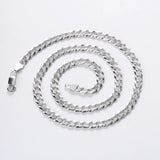 S925 Silver 5MM Cuban Chain Necklace Woman Singer Hip-Hop Style