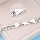 S925 Silver 5MM Cuban Chain Necklace Woman Singer Hip-Hop Style