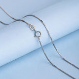 Daifuni S925 Sterling Silver Slim Necklace Box Chain Pendant Accessory 0.7-1.2MM