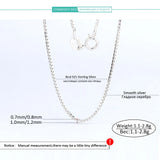 Daifuni S925 Sterling Silver Slim Necklace Box Chain Pendant Accessory 0.7-1.2MM