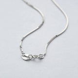 Daifuni S925 Sterling Silver Slim Necklace Box Chain Pendant Accessory 0.7-1.2MM