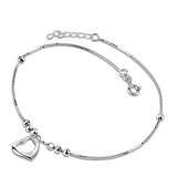 Daifuni 925 Silver Heart Anklet Bracelet for Women Foot Jewelry
