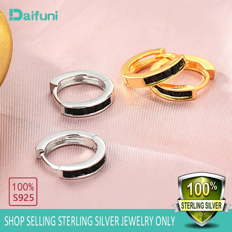 Daifuni 925 Sterling Silver Huggie Hoop Earrings Tiny Round Earrings