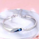 925 Silver Crystal Noble Bangles For Wedding Party