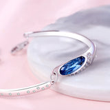 925 Silver Crystal Noble Bangles For Wedding Party