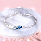 925 Silver Crystal Noble Bangles For Wedding Party