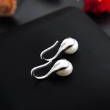 Daifuni 925 Silver Earrings Natural Pearl Ear Buckle Women Wedding Jewelry