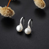 Daifuni 925 Silver Earrings Natural Pearl Ear Buckle Women Wedding Jewelry