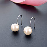 Daifuni 925 Silver Pure Love Pearl Drop Earrings