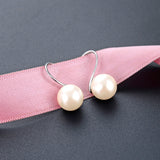 Daifuni 925 Silver Pure Love Pearl Drop Earrings
