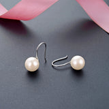 Daifuni 925 Silver Pure Love Pearl Drop Earrings