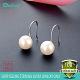 Daifuni 925 Silver Pure Love Pearl Drop Earrings