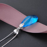 Daifuni 925 Silver Necklace Water Drop Colored Glaze Jewelry
