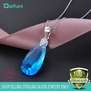 Daifuni 925 Silver Necklace Water Drop Colored Glaze Jewelry