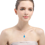 Daifuni 925 Silver Necklace Water Drop Colored Glaze Jewelry