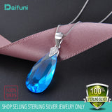 Daifuni 925 Silver Necklace Water Drop Colored Glaze Jewelry